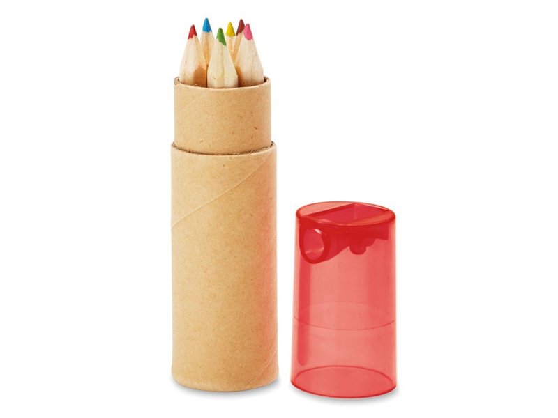 6 Kleurpotloden in koker