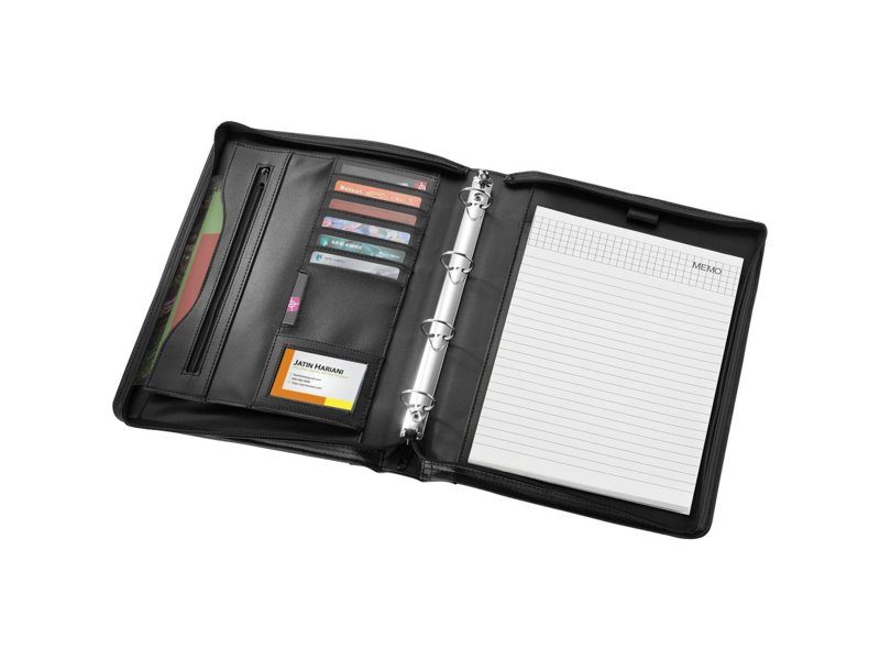 Ebony A4 portfolio met ritssluiting en handvat