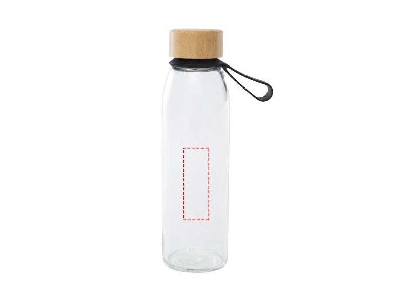 Porto 500 ml glazen waterfles met siliconen handgreep en bamboe deksel