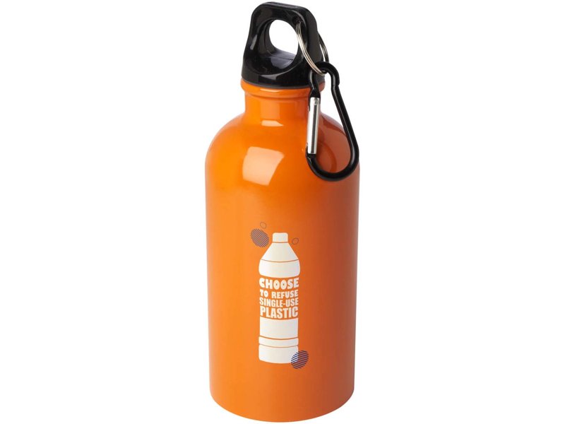 Oregon 400 ml RCS gecertificeerde enkelwandige roestvrijstalen waterfles met karabijnhaak