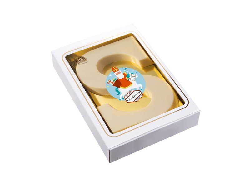 Sinterklaasletter "S" wit 150 gram