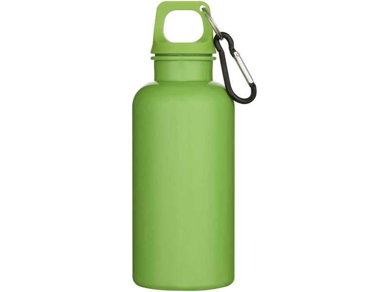 Oregon 400 ml effen waterfles van RCS gecertificeerd gerecycled plastic met karabijnhaak Oregon 400 ml effen waterfles van RCS gecertificeerd gerecycled plastic met karabijnhaak