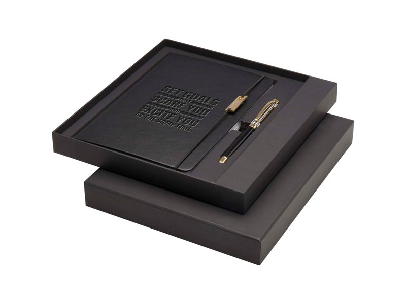Legato set met A5 notitieboek en rollerbalpen (blauwe inkt) Legato set met A5 notitieboek en rollerbalpen (blauwe inkt)