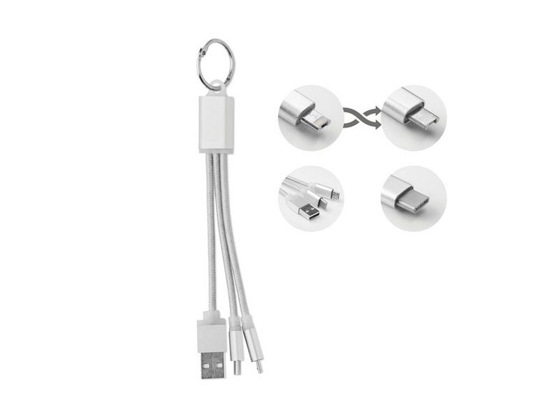 Sleutelhanger met oplaadkabel blauw