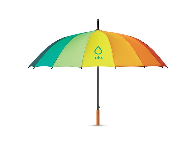BOWBRELLA 27 inch regenboogparaplu bedrukken | Paraplu met logo BOWBRELLA 27 inch regenboogparaplu bedrukken | Paraplu met logo