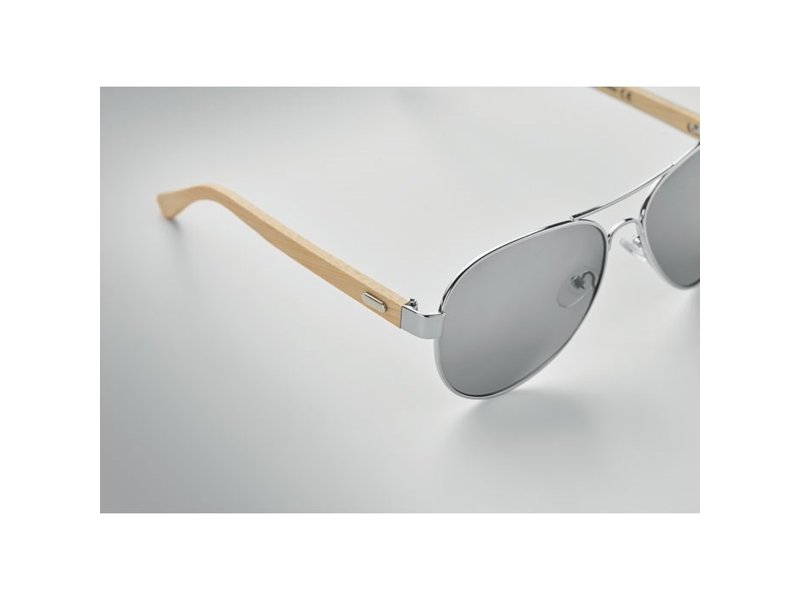 Honiara Zonnebril laten personaliseren – Spiegelglazen & bamboe promotiezonnebril | GiftsDirect