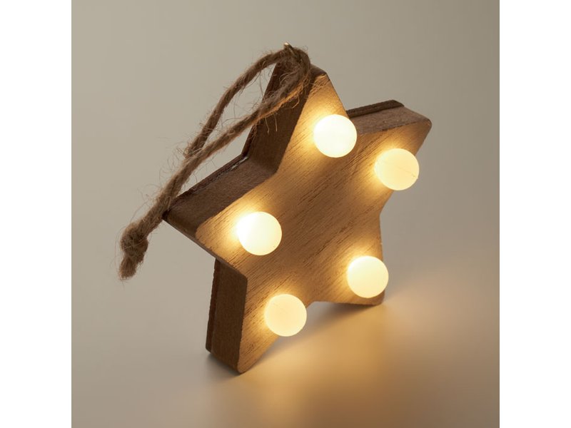 LALIE - Houten ster met lichtjes