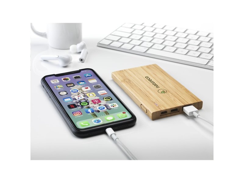 Bamboo 4000 Powerbank externe oplader bedrukken | Relatiegeschenk & promotieartikel