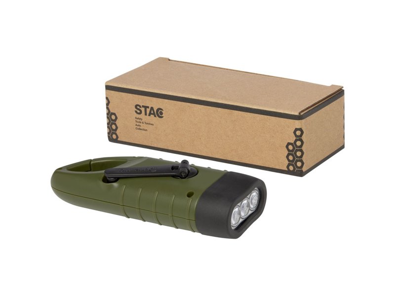 Helios zaklamp met zonnedynamo van gerecycled plastic met karabijnhaak Helios zaklamp met zonnedynamo van gerecycled plastic met karabijnhaak