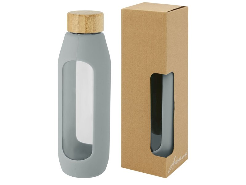 Tidan fles van 600 ml in borosilicaatglas met siliconen grip Tidan fles van 600 ml in borosilicaatglas met siliconen grip